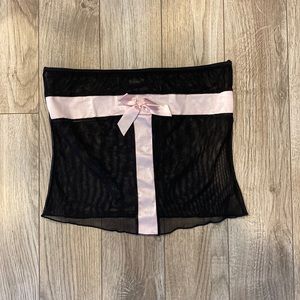 Fredericks of Hollywood Black Mesh Tube Top